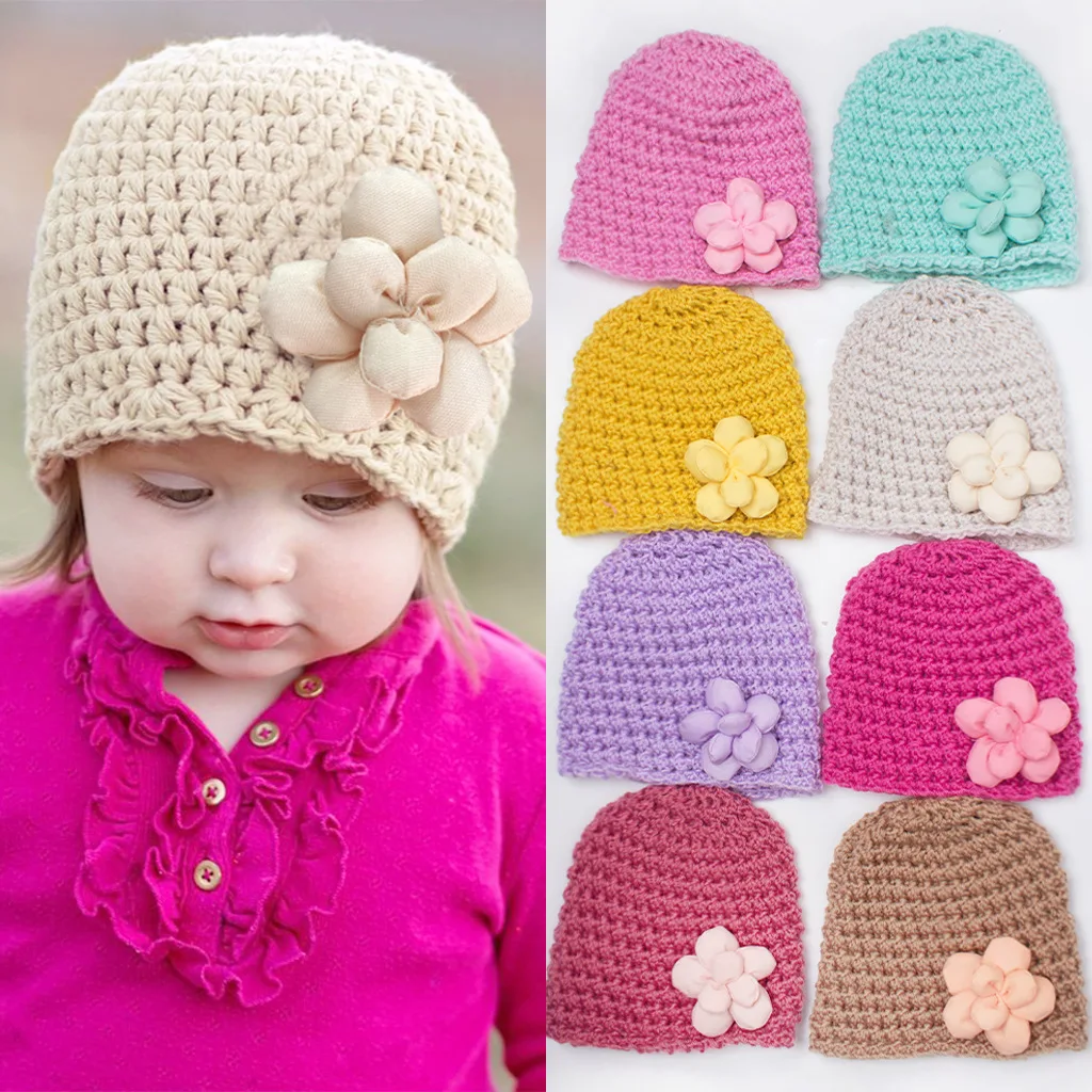 Korea Autumn Winter Knitted Hats Baby Boys Hat Toddler Girls Cartoon Patch Beanie Fashion Warm Kids Caps 10 Colors