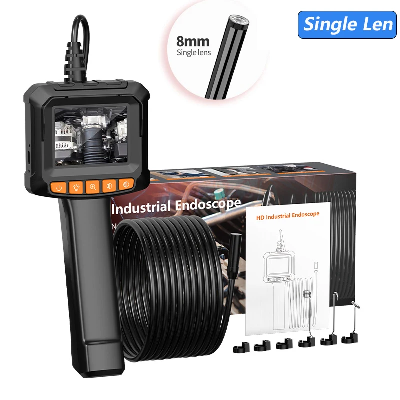 Industriële Endoscoop Camera 4.3 ''IPS Scherm HD1080P 8 MM Lens Pijp Inspectie Camera voor Auto Reparatie Stijve Kabel Riool Borescope