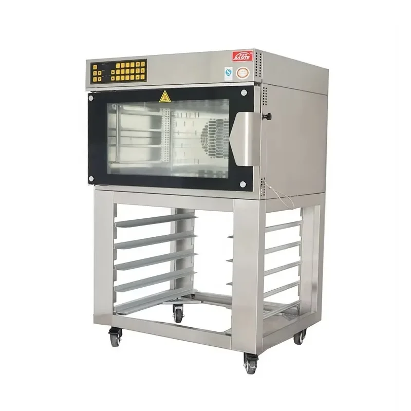 

Industrial Bakery Machine Hot Air Stove 4 Decks Electric Convection Steam Oven with Rack