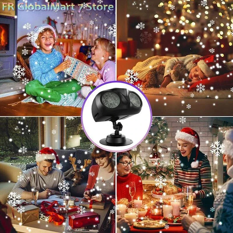 جديد عيد الميلاد تساقط الثلوج أضواء جهاز عرض شكل البومة في الهواء الطلق تسليط الضوء على المشهد الديناميكي LED ندفة الثلج مصباح إسقاط #4