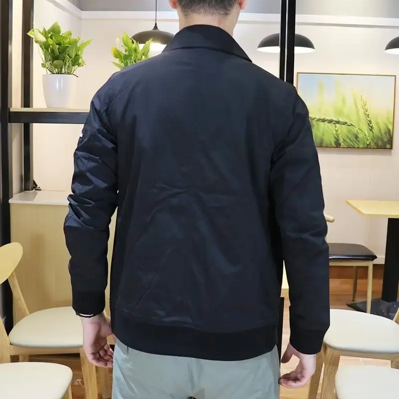 

Повседневная куртка с воротником на молнии, мужская универсальная простая куртка с воротником-стойкой на молнии, элитная куртка на весну и осень для отдыха