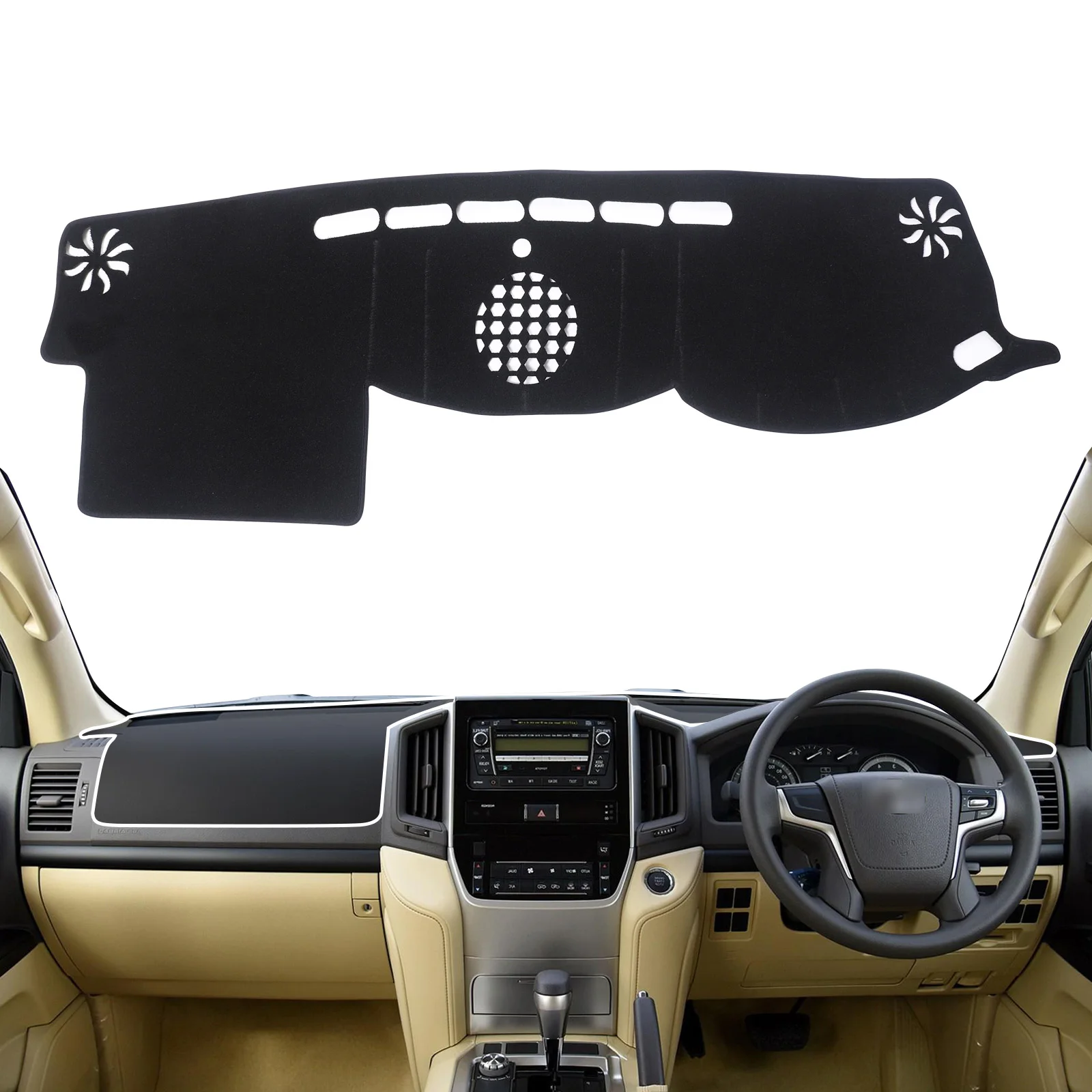 Dashboard Cover Pad for Toyota Land Cruiser LC200 2016 - 2021 Dash Mat Dashmat Accessories Sunshade Protective Carpet