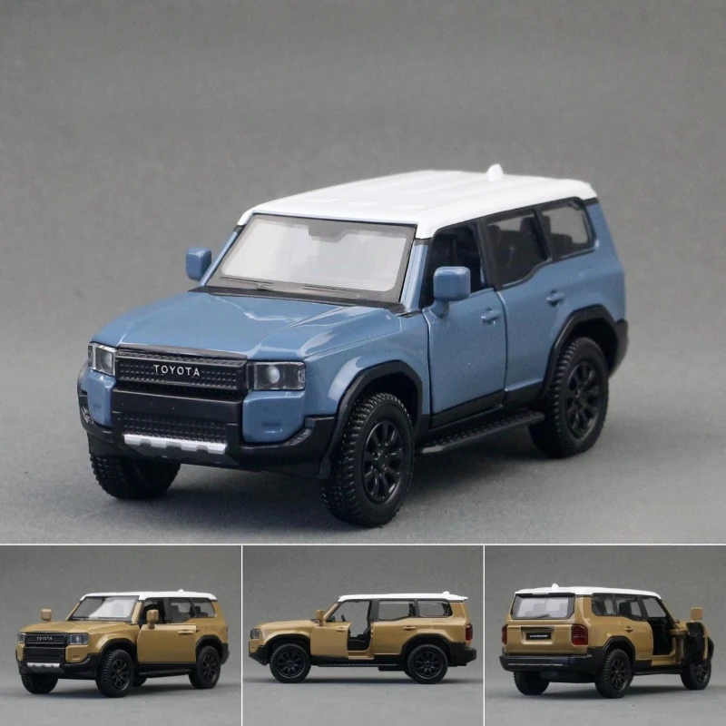 Diecast 1/36 Alloy Car Model of Toyota Land Cruiser Off-road Car Children's Toy Vehicle Pullback Collection Miniature Voiture
