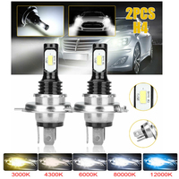 2Pcs H4 H7 LED Car Headlight H11 H8 H9 Car Fog Light 9005 HB3 9006 HB4 H1h3 H16JP Led Lamp Day DRL Light Auto 6000K 12V 24V