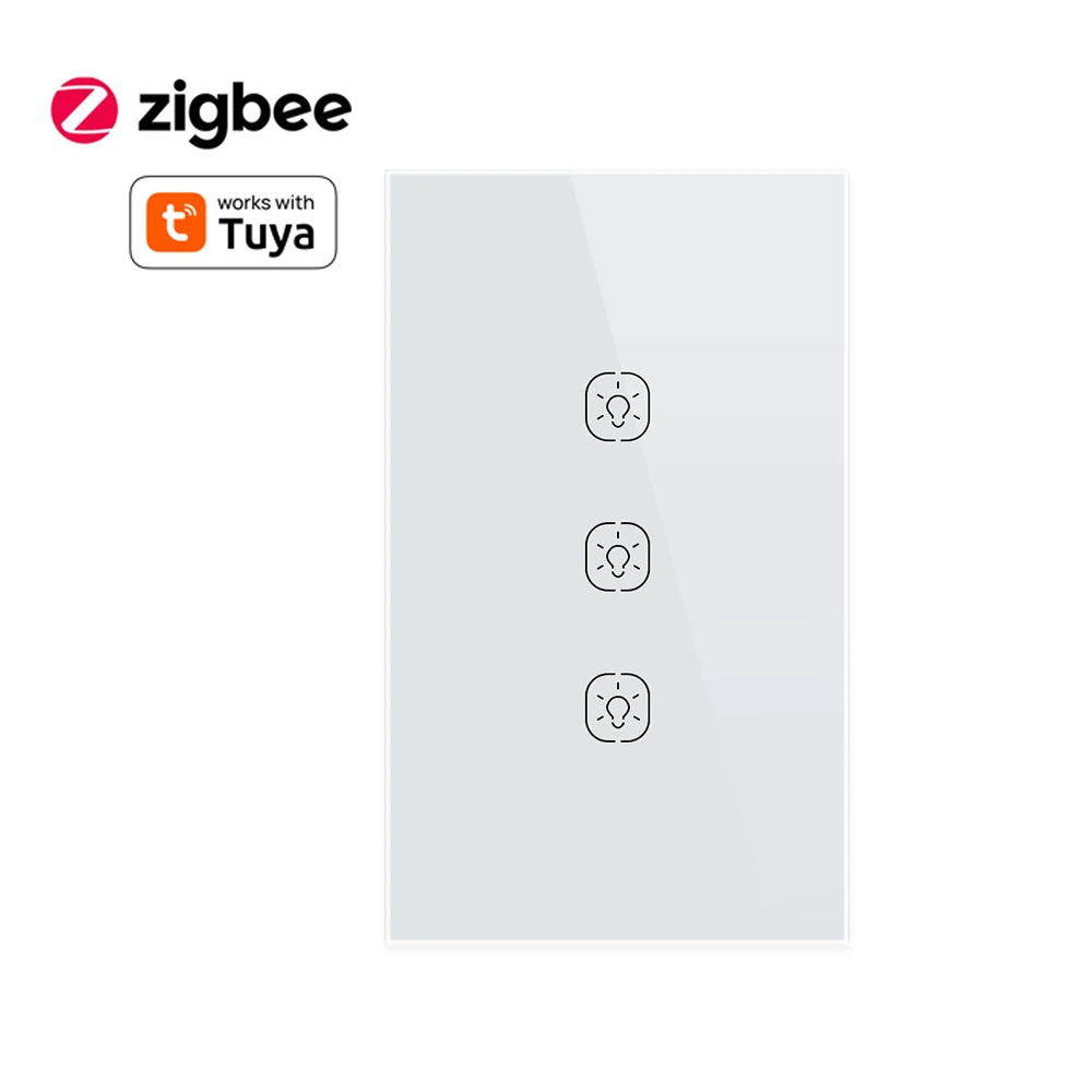Yagusmart Zigbee Smart Switch No Neutral US Touch Light Switch Work with Homekit via M1 Hub Work with Tuya Alexa Google Home