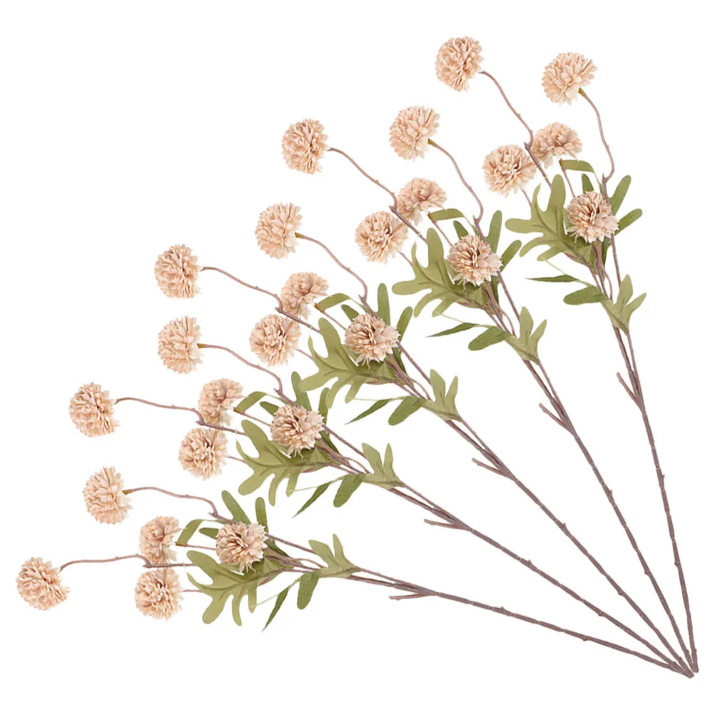 

5Pcs Artificial Dandelion Flowers Plastic Decoration for Wedding Party Home DIY Bouquet Realistic Faux Flowers