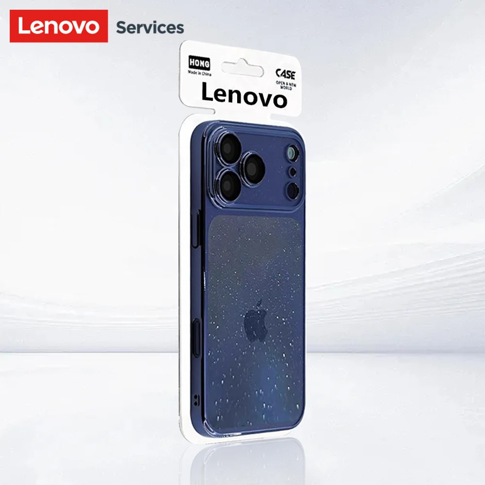 Lenovo – coque de téléphone en Silicone souple, Ultra fine, à paillettes claires, pour iPhone 17 Air 16 15 14 Pro Max, transparente, brillante, couleur unie