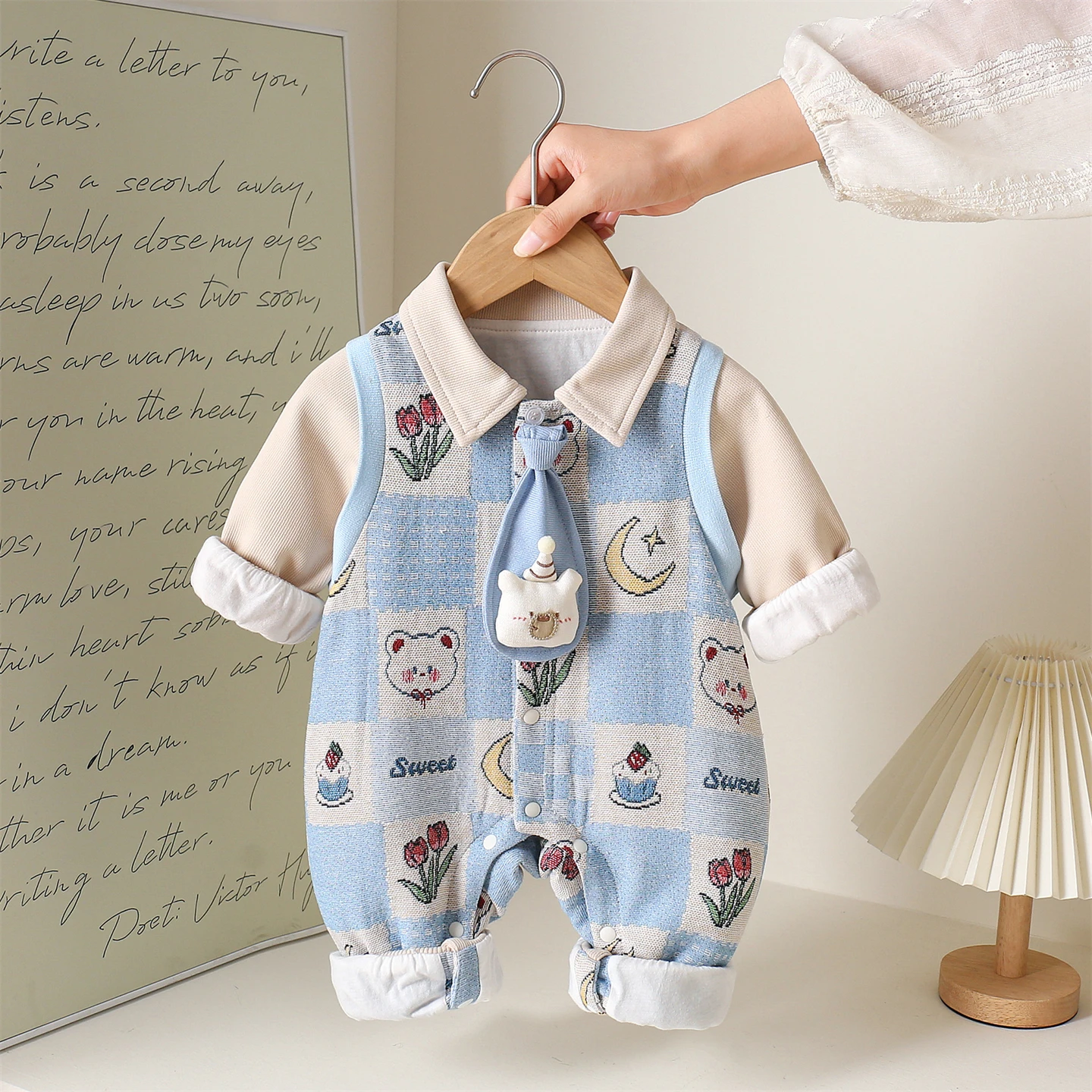 

Милый наряд для маленьких мальчиков, осенняя одежда, длинные штаны с высокой талией, одежда из хлопчатобумажной ткани для новорожденных 0-летней одежды на сто дней