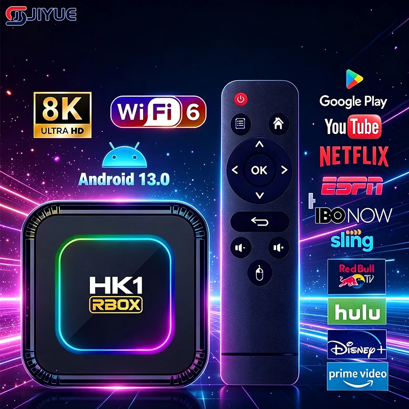 HK1 RBOX K8 Android 13 TV BOX RK3528 4G 32G 64G 128G 5G WIFI6 4K 8K 3D BT Smart TVBOX Google Global Media Player Set Top BOX