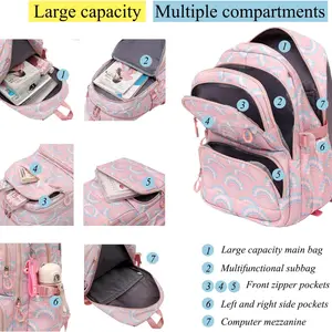 المتداول حقائب مدرسية للبنات حقيبة ظهر أطفال حقائب ظهر مدرسية مقاومة للماء مع عجلات عربة المدرسة الثانوية حزمة الأمتعة الظهر أفضل 12 حقيبة سفر مبيعة 32 كجم - No8