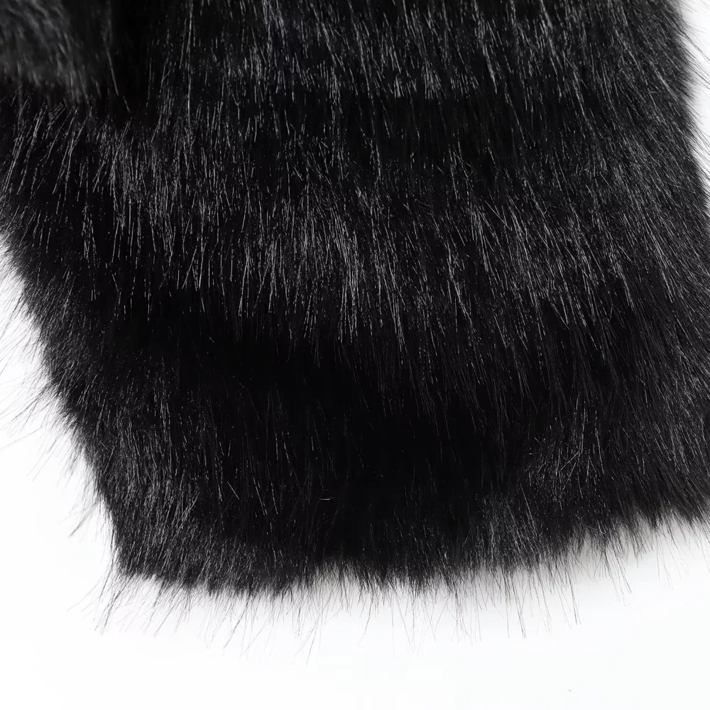 Jaqueta solta de pele feminina com capuz manga comprida bolso zíper outono e inverno nova jaqueta quente