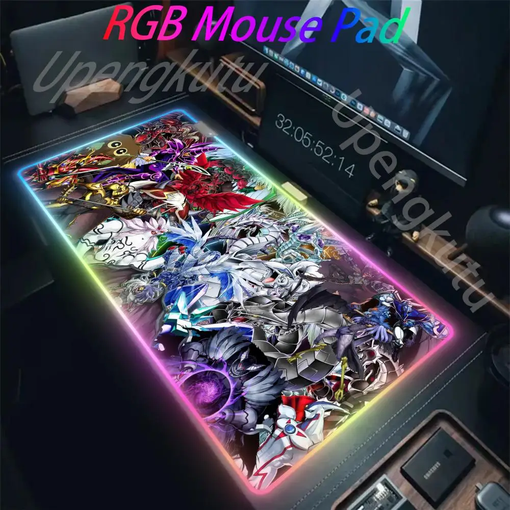 Game Yu Gi Oh RGB Pc Gamer Keyboard Mouse Pad Mousepad LED Glowing Mouse Mats Rubber Gaming Computer Mausepad 1000x500mm
