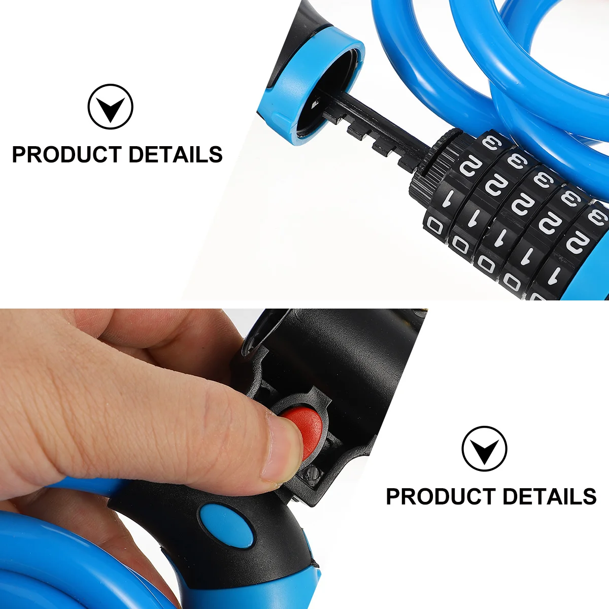 

Combination Bike 120Cm Steel Cable Code For Steel Cable Bike Lock Bicycle Security Anti-Theft Wire Rope Lock Blue