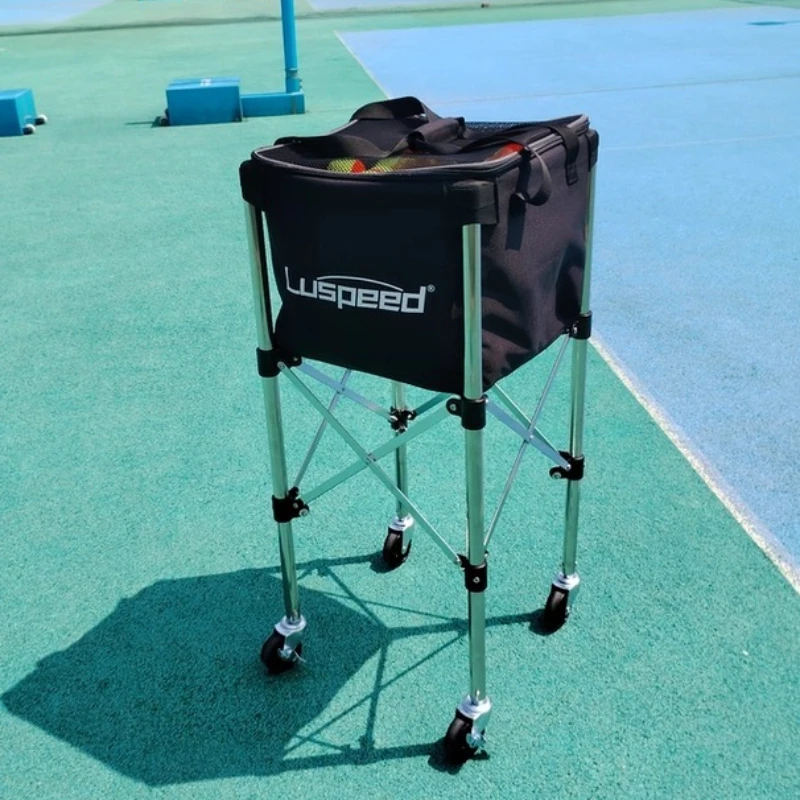 Large Capacity Tennis Coach Car Movable Tennis Collection Cart Foldable Durable Balls Training Vehicle Portable Sports Equipment