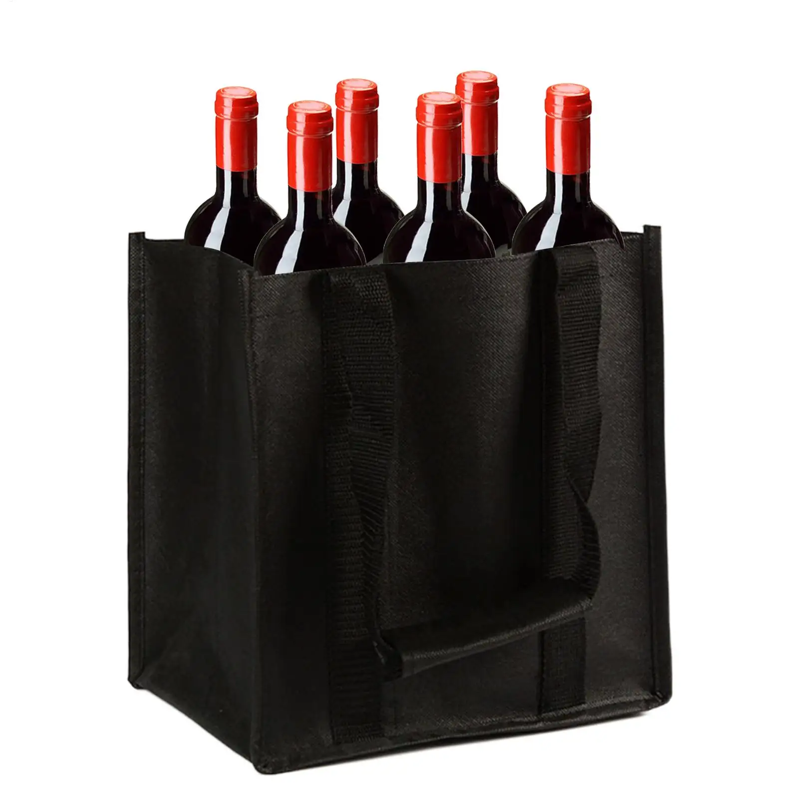 Reusable Wine Tote Bag 6-Bottle Carrier With Secure Straps For Travel Picnic Beach Camping Leakproof Portable Wine Bottle Holder