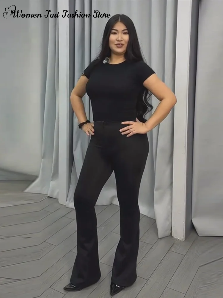 High Waisted Tight-Fitting Flared Pants 2026 Autumn New Female Slim Leg Long Black Trousers Women's Workout Yoga Leggings