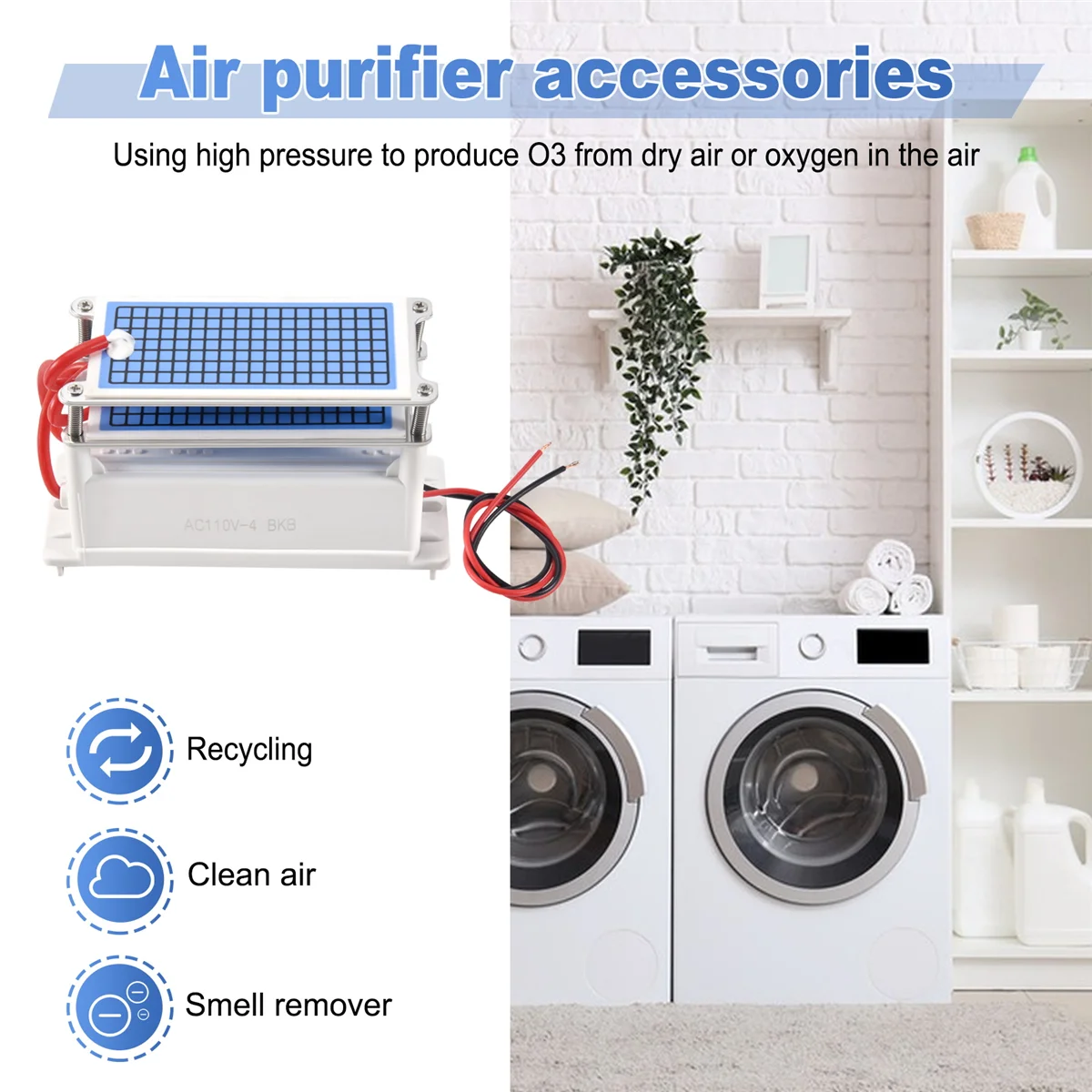 Generador de ozono de 110V, 60G/H, purificador de aire portátil, ozonizador, ozonizador para el hogar, máquina de ozono O3, larga vida útil, LITE