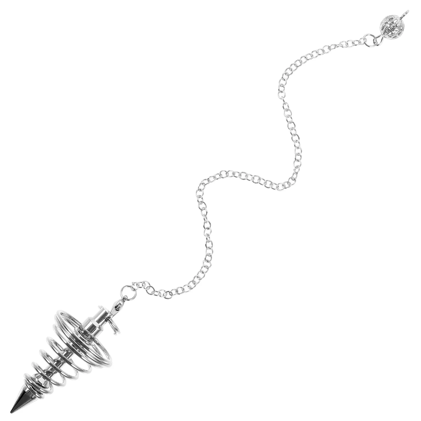 Exquisite Spiral Pendulum Pendant for Divination Dowsing Necklace Metal Spiritual Pendant Meditation Yoga Divination Tools