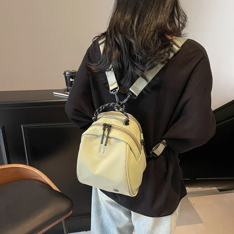 New nylon fabric multifunctional small backpack for women, niche handheld shell bag, casual shoulder crossbody bag