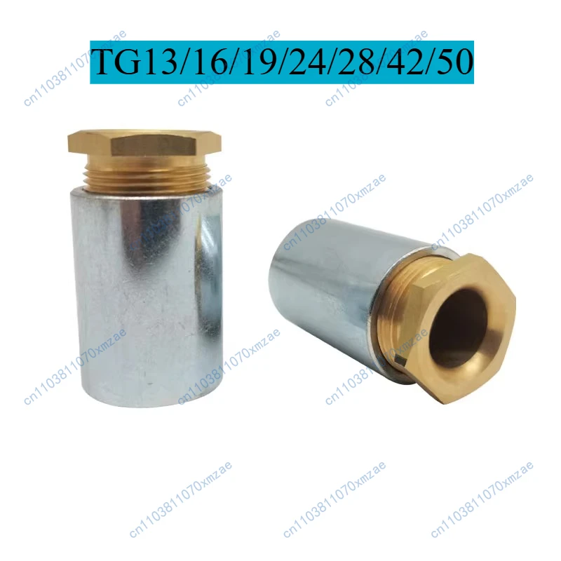 2 peças glândula de cabo de tubo marinho tg13/16/19/24/28/42/50 coluna de aço tampa de cobre rosca interna através da parte