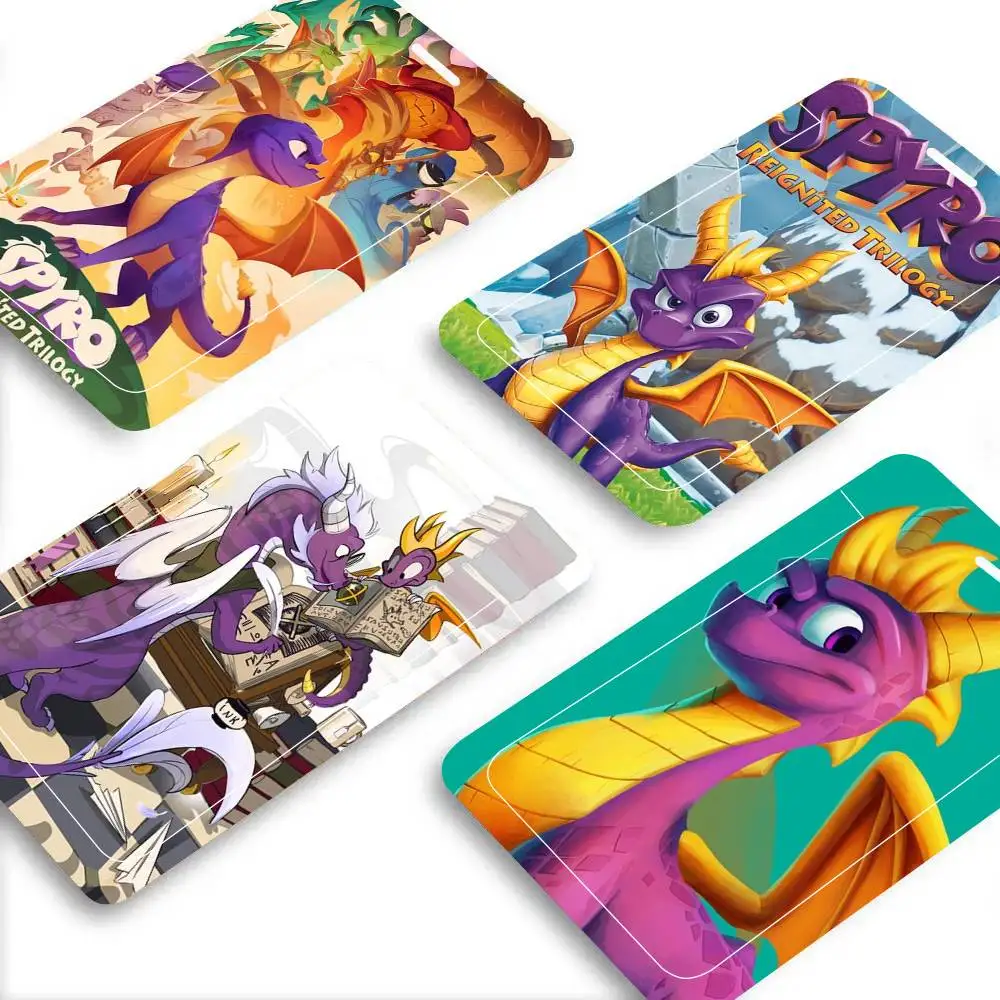 

Черные держатели для карт S-Spyro R-Reignited T-Trilogy Anime с ремешком на шею для студенческих карт питания и удостоверений личности, для школы