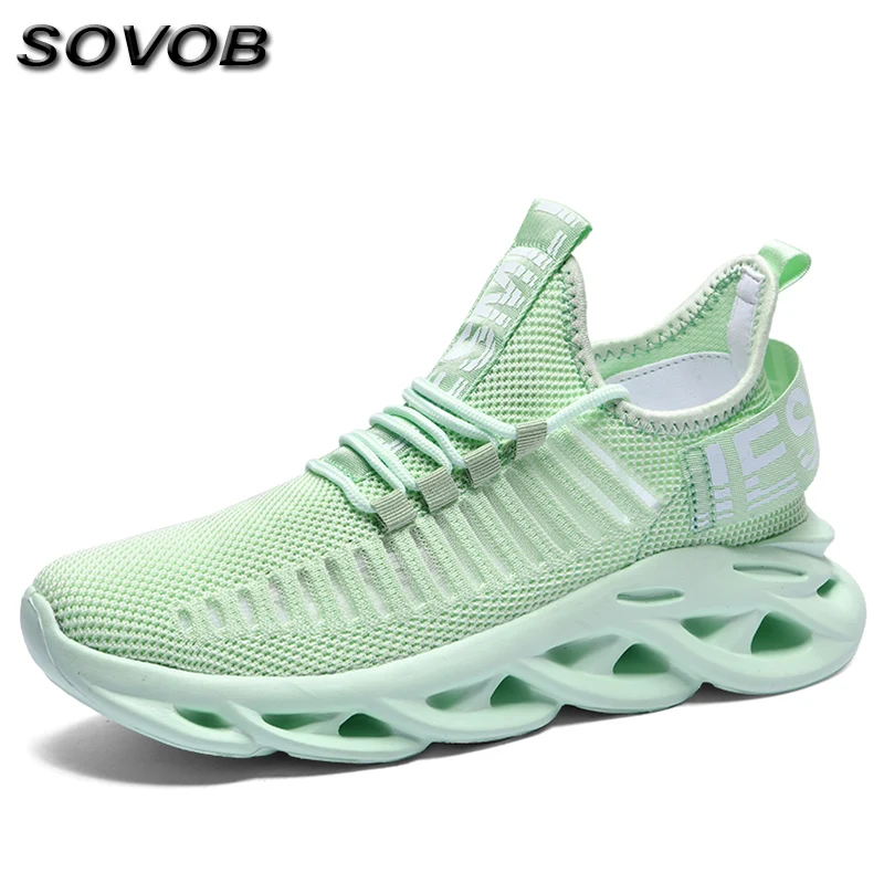 

Summer New Green Men's Mesh Shoes Large Size 36-46 Comfort Breathable Casual Shoes Women Lace-Up Platform Casual Sneaker For Men