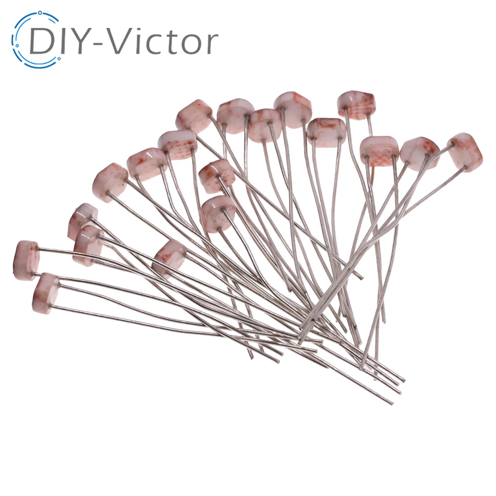 Light Dependent Resistor LDR 5MM Photoresistor 20PCS 5528 5506 5537 5539 5516 Photoconductive resistance Kit