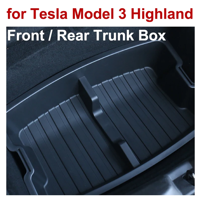 

for Tesla Model 3 Highland 2024 Rear Front Trunk Storage Box Frunk Organizer Tray with Compartments M3H Car Interior Accessories