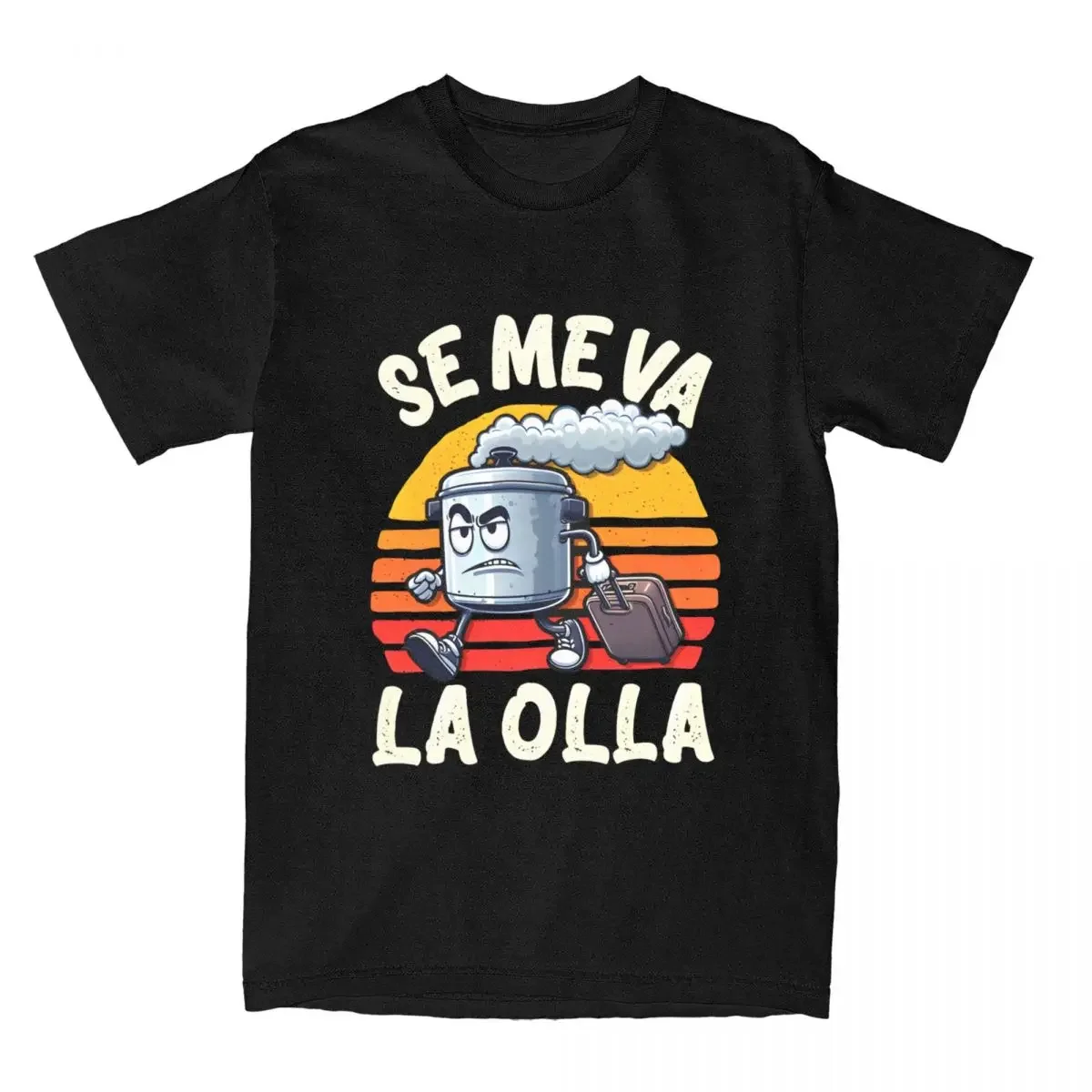 Se Me Va La Olla Vintage Men T Shirt Spanish Phrases Jokes Fashion Tees Short Sleeve Crewneck T-Shirt Cotton Plus Size Clothing