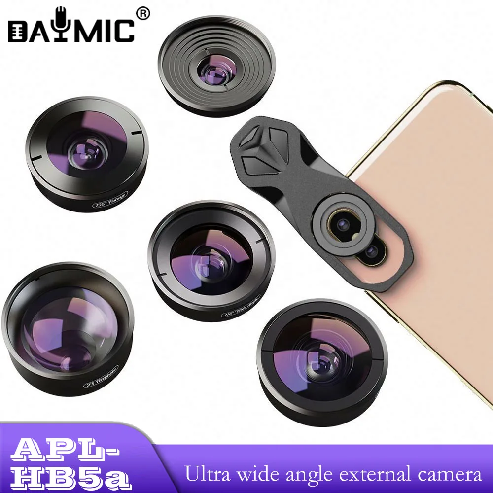 Apexel Professional Selfie Pro Camera Lens HD Fisheye Wide Angle Macro Telescope Travel Smartphone Lens Kit