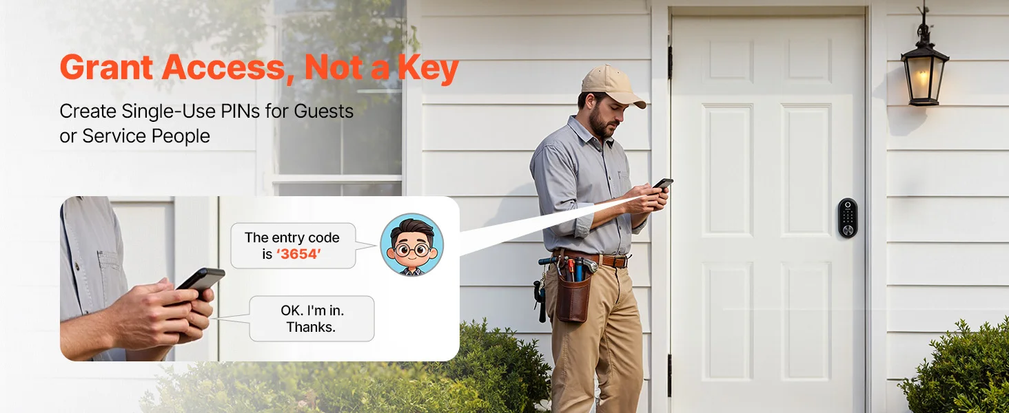 SucceBuy Fingerprint Door Lock Electronic Biometric Deadbolt with Touchscreen Auto Locking Anti-Peeking Password for Apartment