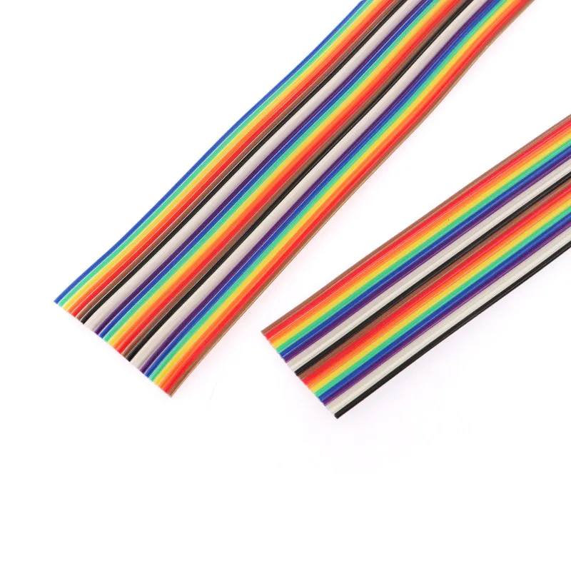 Color ribbon cable 10/14/16/20/40/50P color connection cable spacing 1.27mm can be pressed 2.54mm pressure head