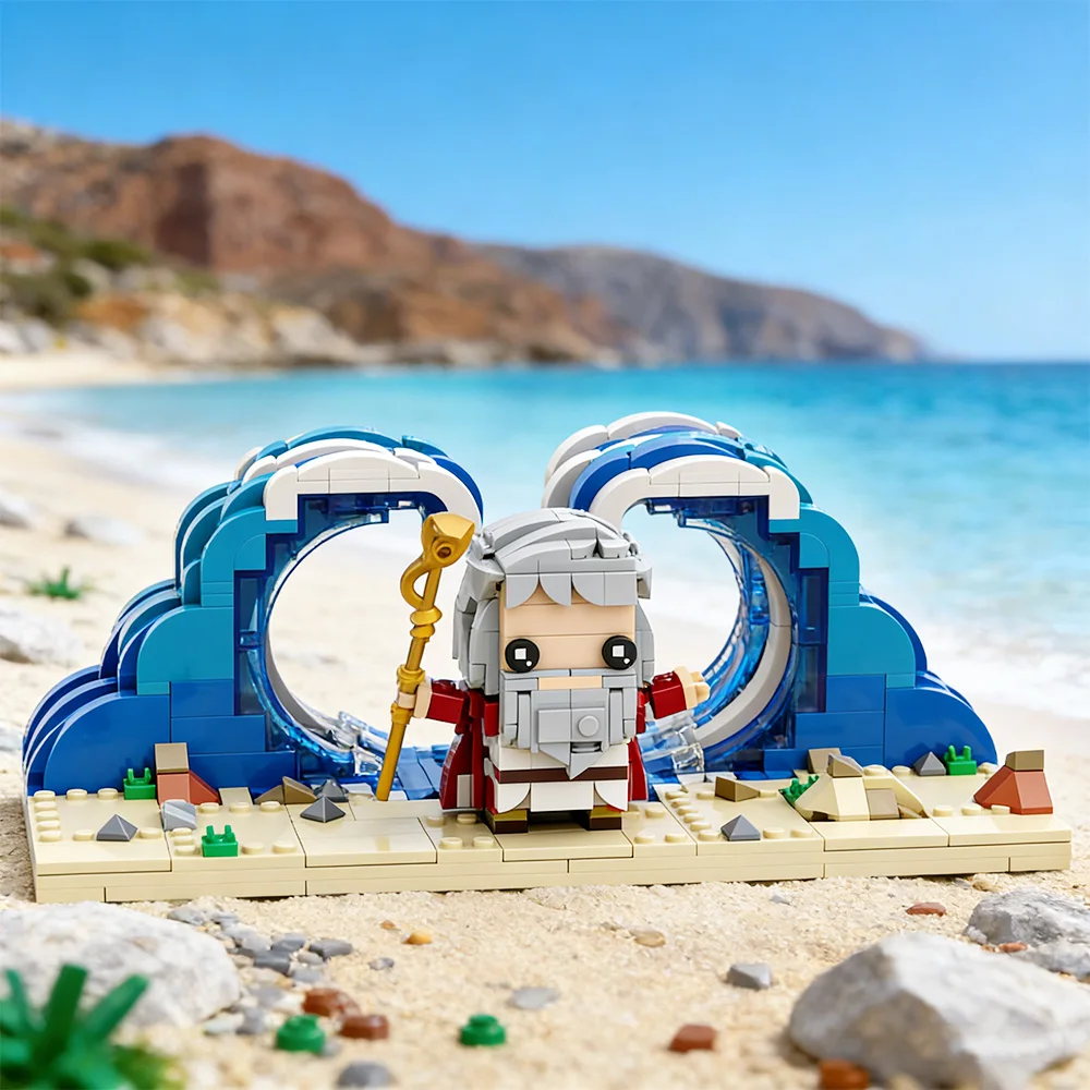 

MOC Moses Parted the Red Sea Building Blocks History Education Figure Home Decor Bricks Toy Adult Gift