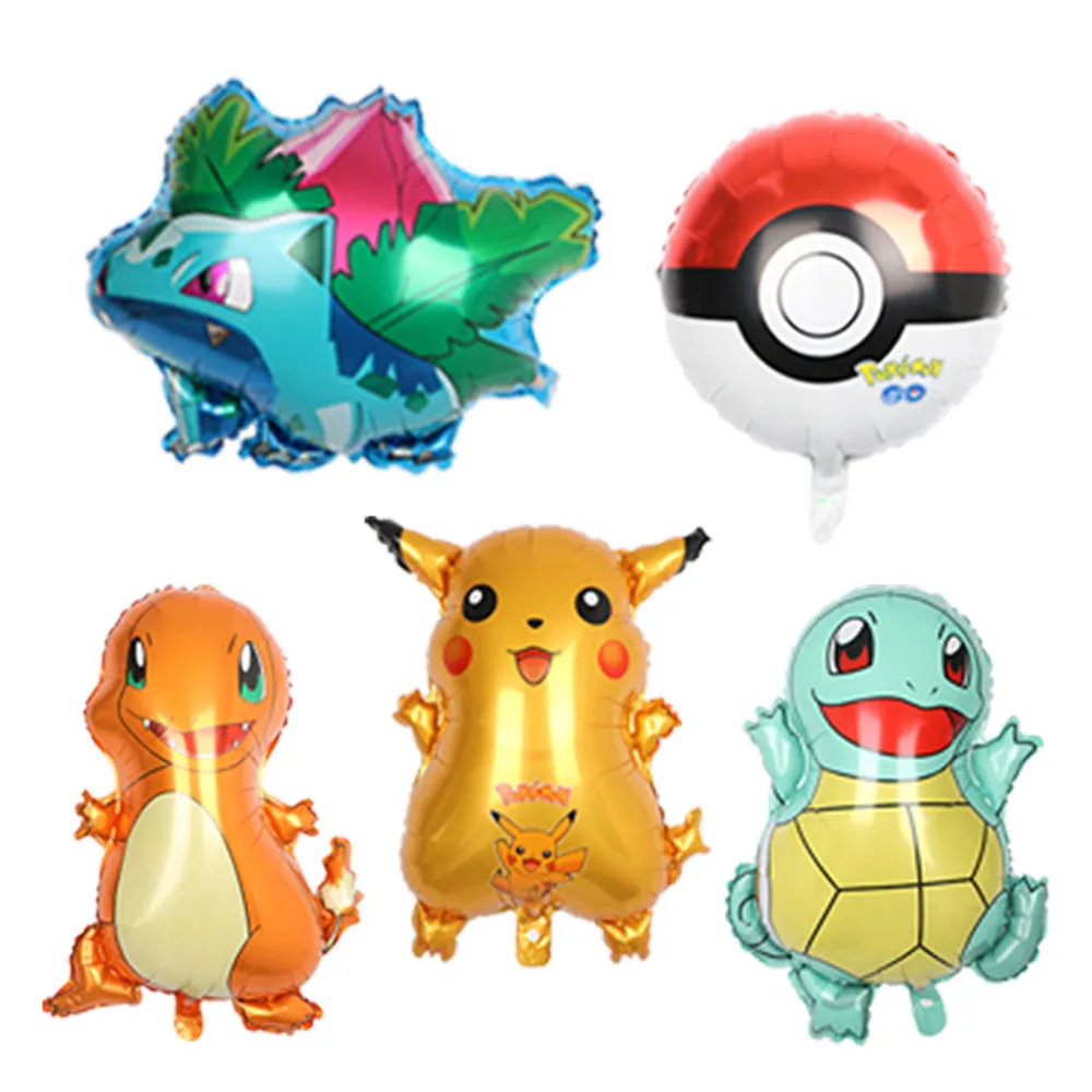 1 Juego de globos de Pokémon con tema de Pikachu, globos decorativos para fiesta de cumpleaños, decoración para fiesta de cumpleaños, Baby Shower,
