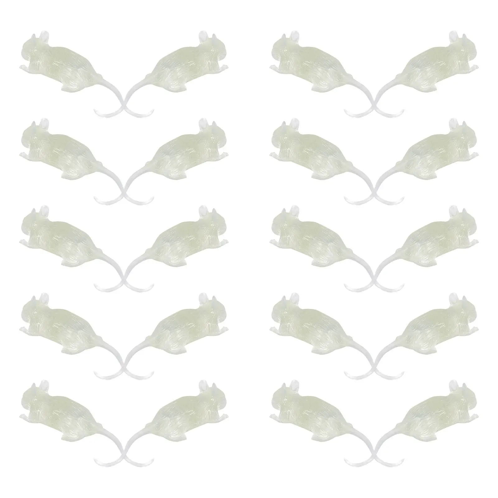 

20Pcs Night Glowing Mouse Halloween Prank Props Lifelike Fake Rats Plastic Decoration Scary Props for April Fool's Day Haunted