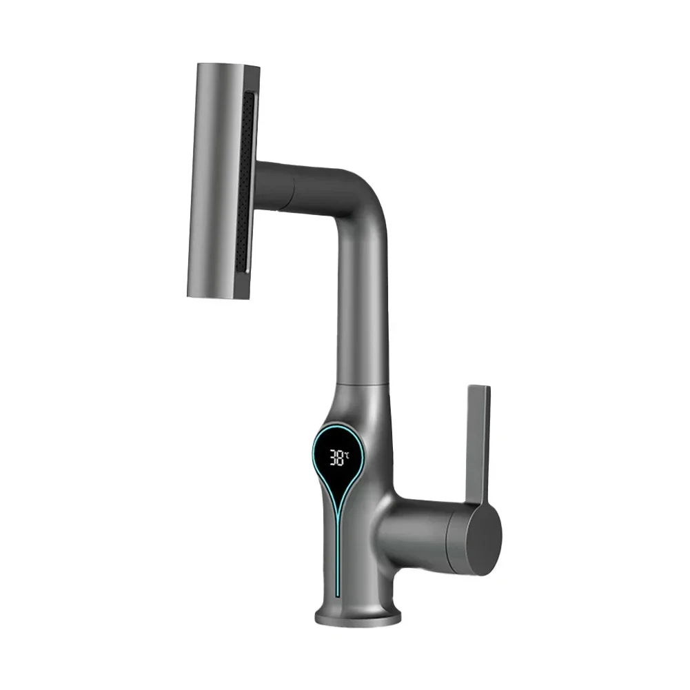 

Comfortable Wash Basin Faucet Flexible Tap 360 Rotating Spout Digital Faucet Convenient Cleaning Copper Alloy Material
