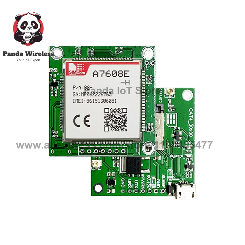 บอร์ดหลัก SIMcom A7608E-H รองรับ LTE CAT1+GNSS พร้อมขั้วต่อแบบแถวเดียว ความแม่นยำสูงระดับอุตสาหกรรม สำหรับ PCB/SMT รองรับ GNSS เป็นตัวเลือก