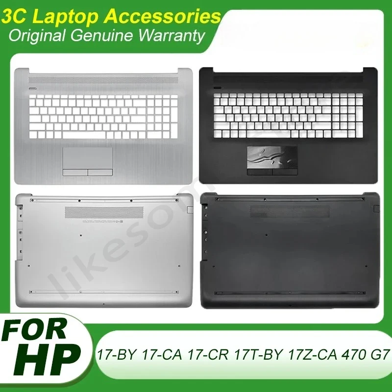 For HP Pavilion 17-BY 17-CA 17-CR 17Q-CS 17Z-CA 470 G7 Laptop Palmrest Bottom Case Upper Lower Cover Top Case Silver Black Shell