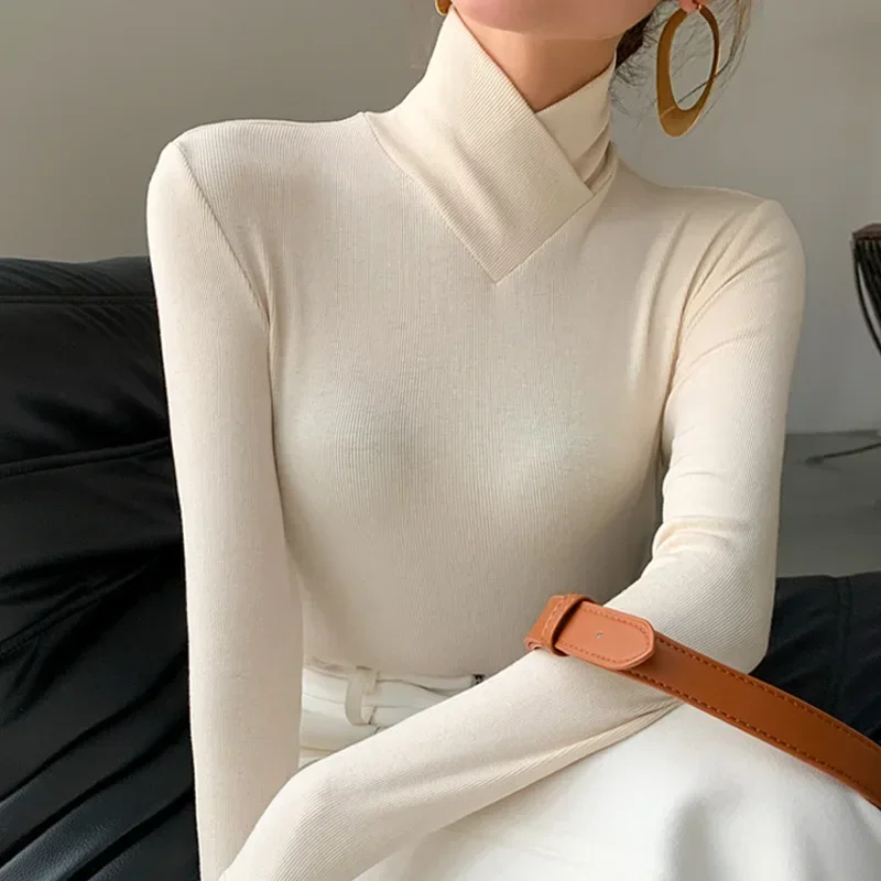 MRMT 2026 Brand New Design Sense Stand-Up Collar Long-Sleeved Bottoming Shirt With a Small Shirt Inside Women's T Shirt Tops