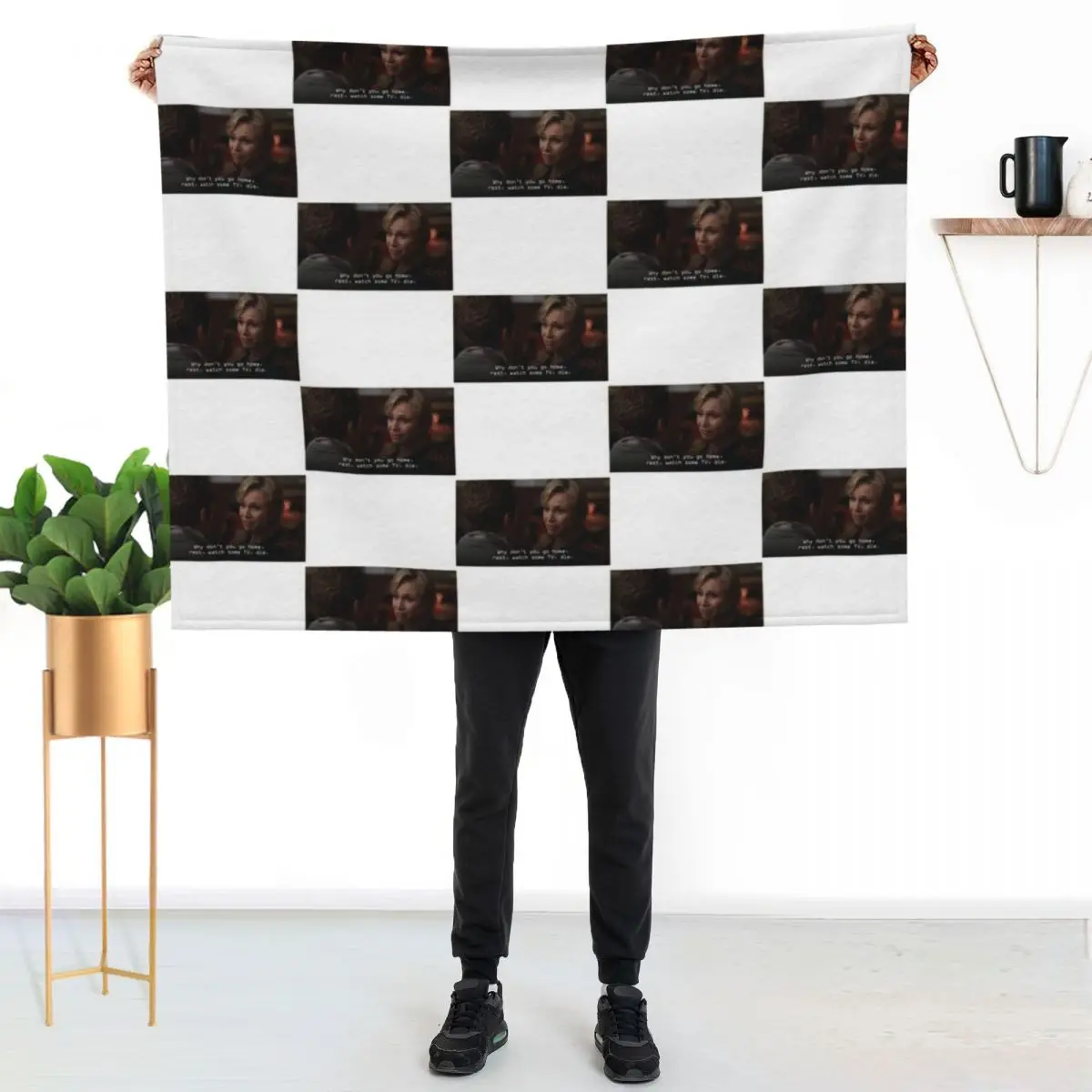 

Glee - Sue Why don't you go home, rest, watch some tv, die. Throw Blanket Men's Soft Warm Throw Blanket for Couch