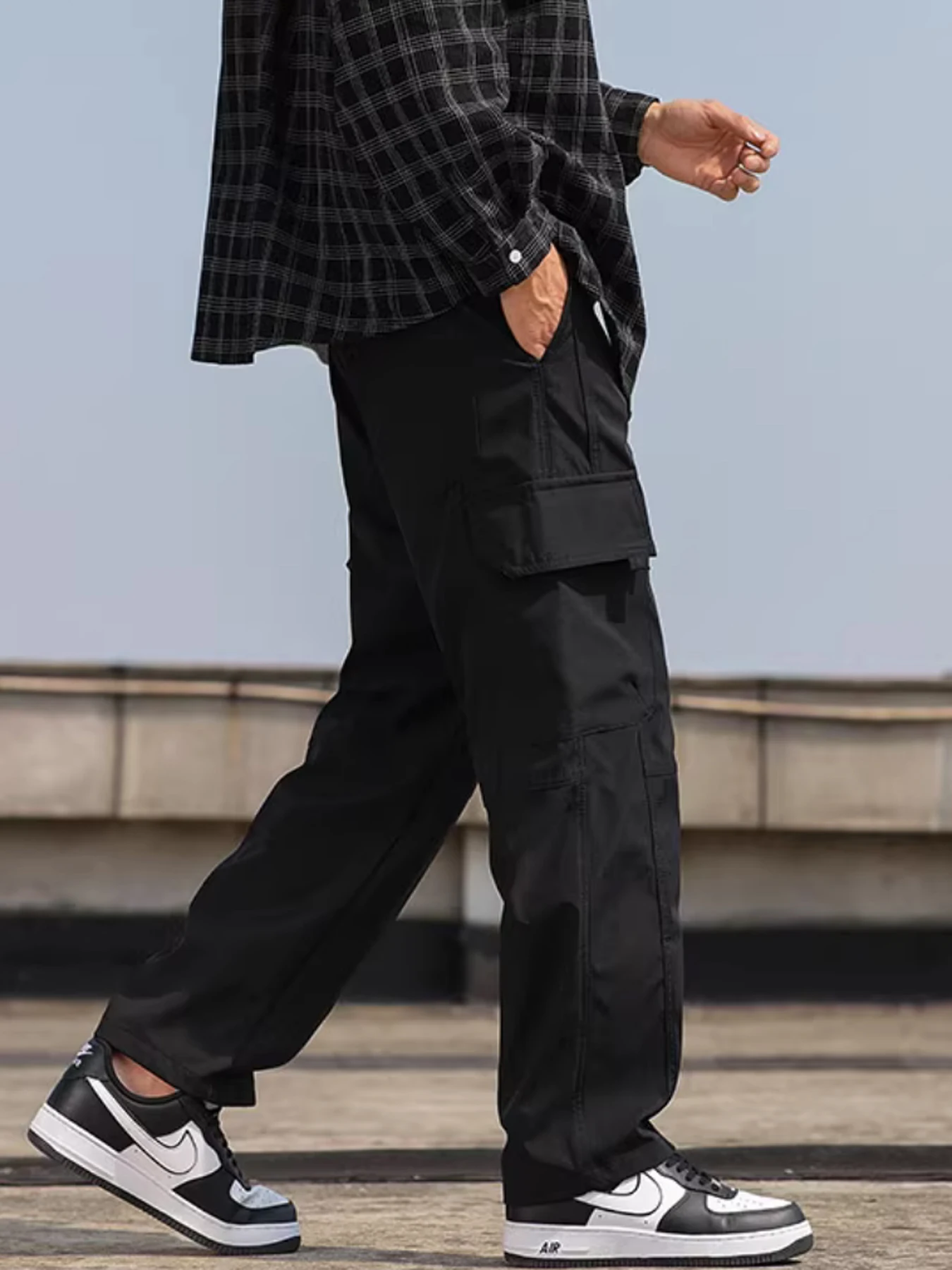 

Autumn new multi pocket workwear pants, men's pants, straight tube multifunctional men's casual pants, oversized men's pants