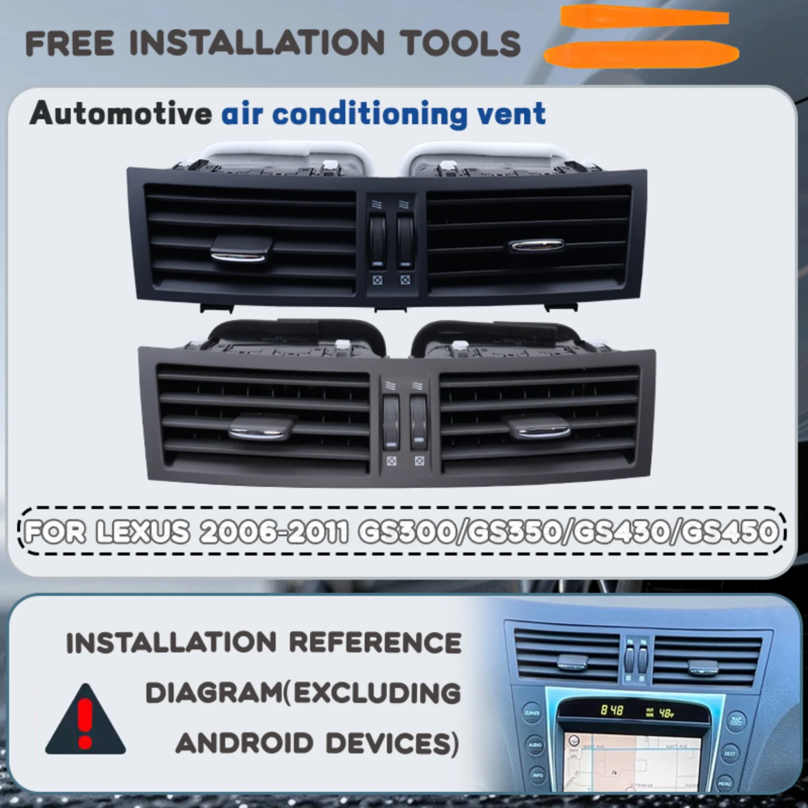2Din Car For lexus 2006-2011 GS300 GS350 GS430 GS450 Kit panel Automotive Air conditioning vent frame fascia grille assembly A/C