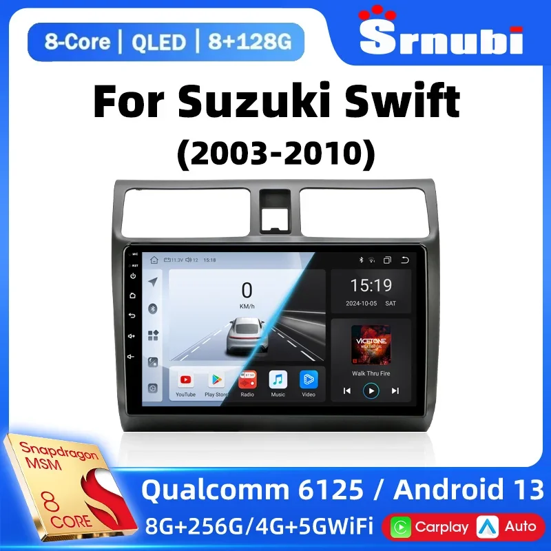 

Srnubi Android 13 Carplay Car Radio for Suzuki Swift 2003 - 2006 2007 2008 2009 2010 Multimedia Player 2 Din 4G Stereo GPS DVD