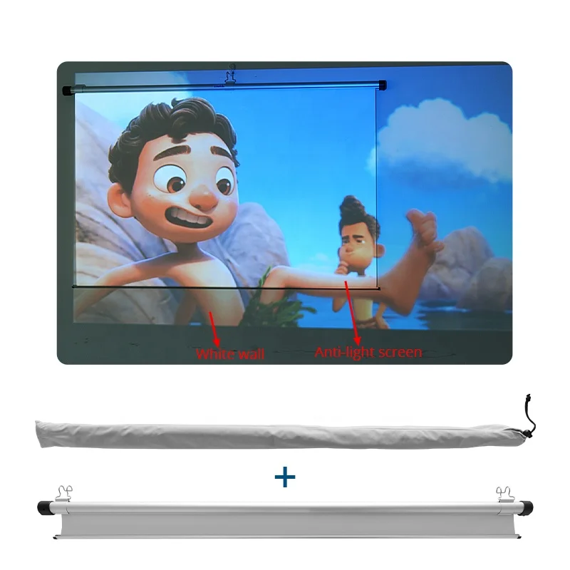 

Hotack оптовая продажа 40/46 дюймов 16:9 складной складной настенный ручной проекционный экран с самоблокировкой