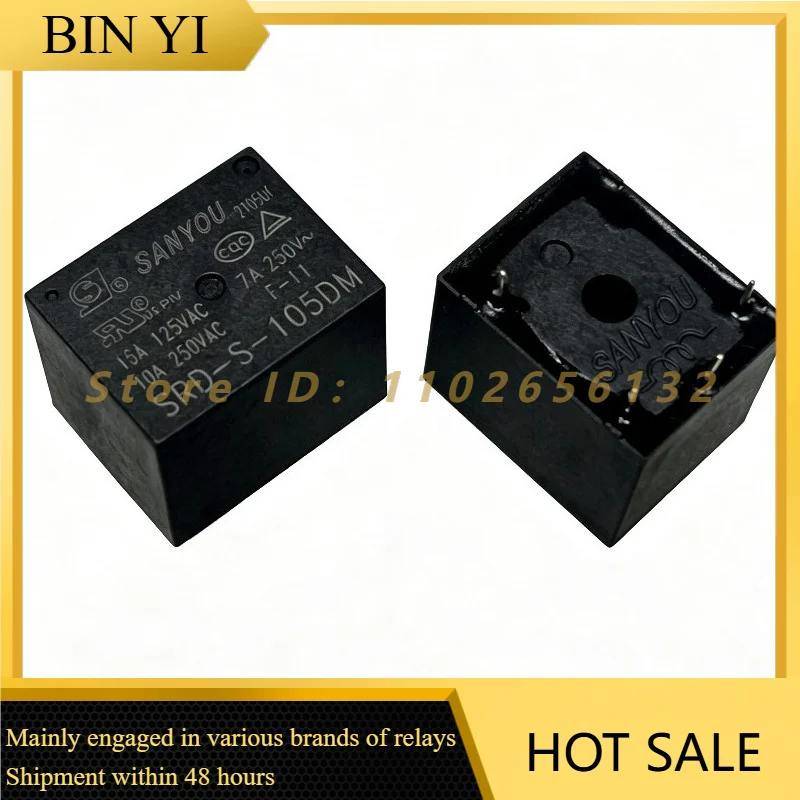 SRD-S-105DM Relay 5VDC 7A 250VAC 4Pin Normally Open Miniature Power Relay