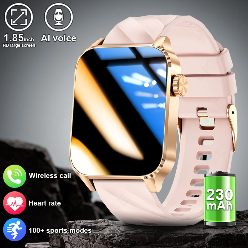 

LIGE Smart Watch Women 1.85'' HD Screen Blood Pressure Oxygen Health Monitoring Bluetooth Call Waterproof Men's Smartwatch 2024