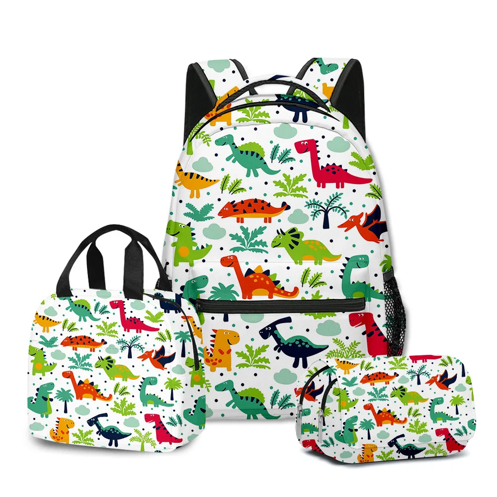 

Hip Hop Youthful Novelty Trendy dinosaur 3D Print 3pcs/Set Student Travel bags Laptop Daypack Backpack Lunch Bag Pencil Case