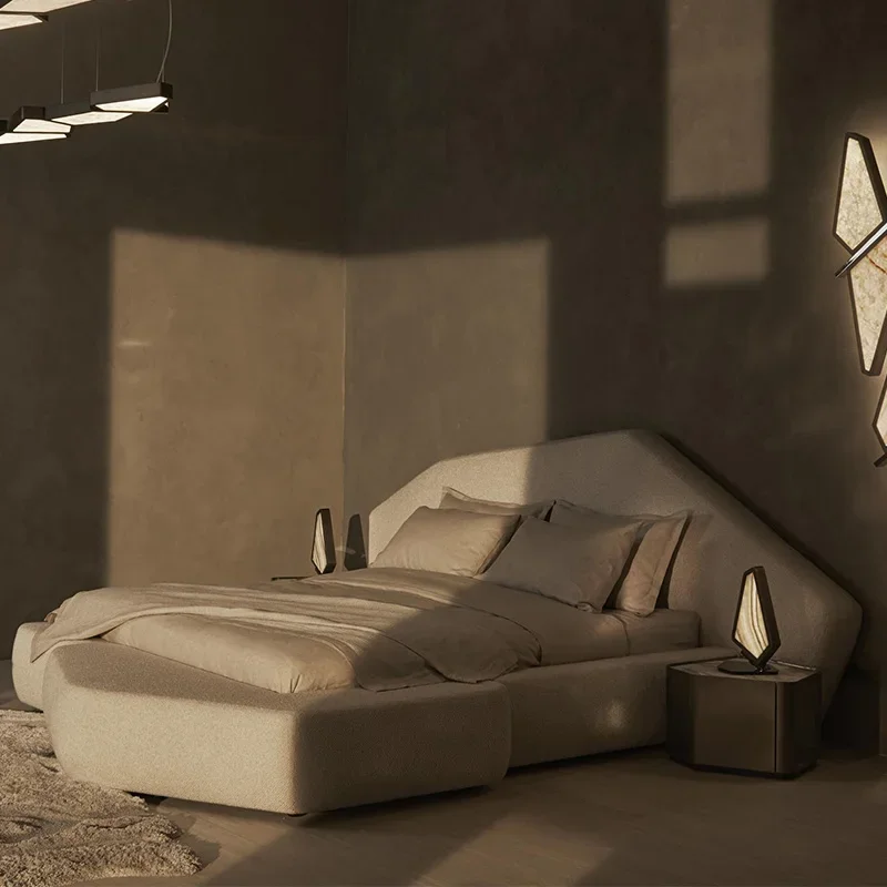 

180x200cm complete furniture Nordic Modern luxury Italian rock master bedroom high-end atmospheric wedding bed double bed home