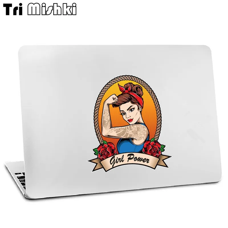 Tri Mishki W1491 Rockabilly Girl Power Car Sticker PVC Decals Motorcycle Sticker on Car Truck Bumper Laptop Wall Garage image 3