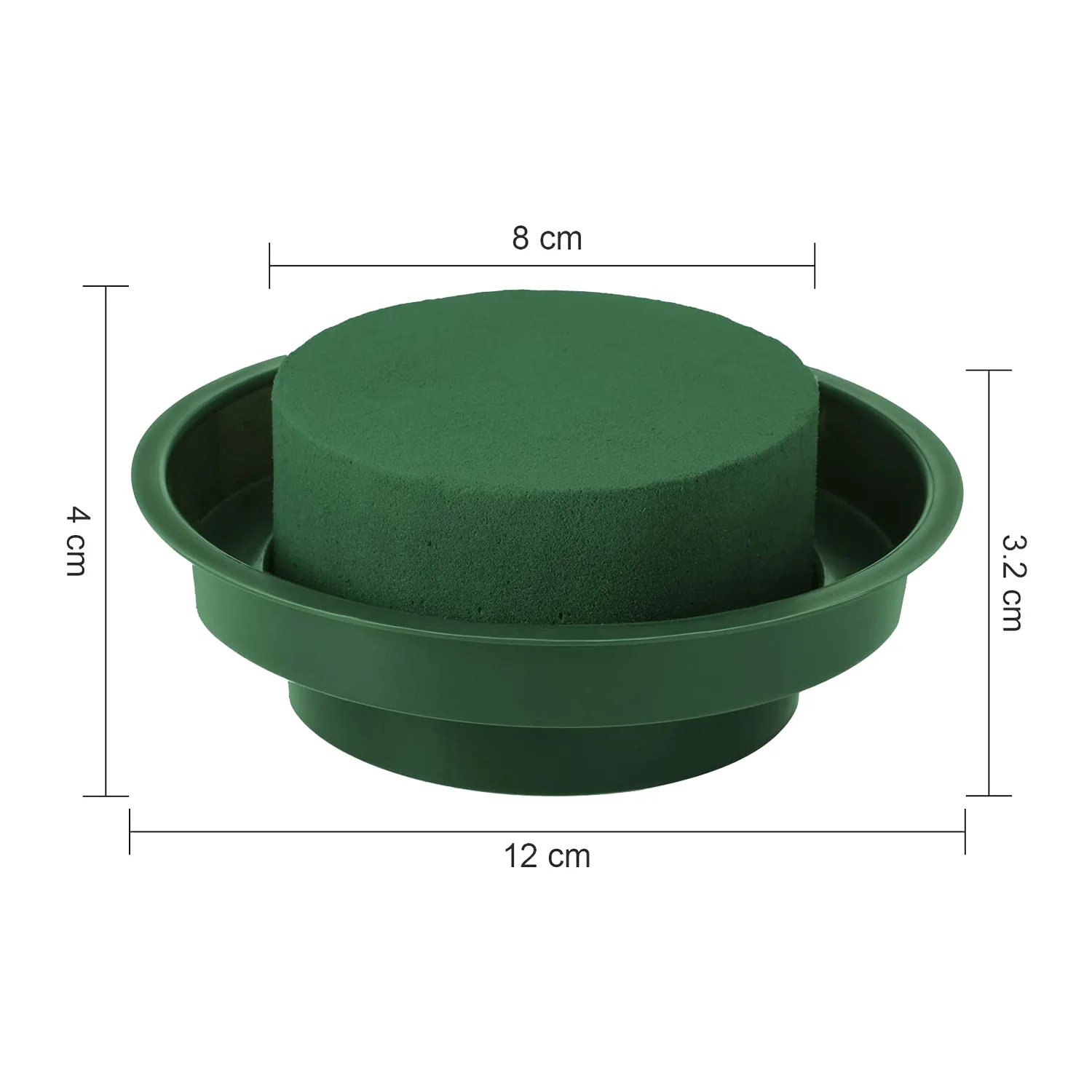 5 Pack DIY Flower Arrangement Kit Green Round Wet Floral Foam with Bowl, Wedding Aisle Flowers, Party Decoration